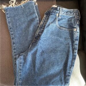 Vintage French dressing Classic Women's high waist crop Jeans raw hem size 6